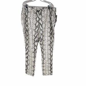 12 Thompson Plus size 1X Python Print Stretchy Pleather Pants